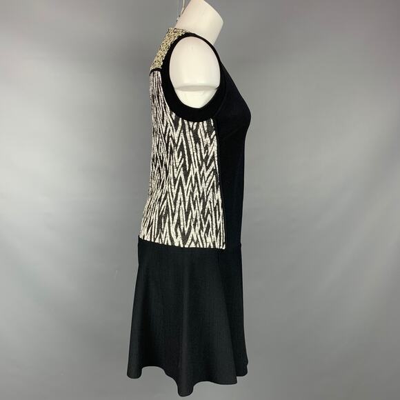 PROENZA SCHOULER Size 6 Black & White Acrylic Blend Sleeveless A-line Dress - Picture 3 of 6